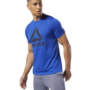 Koszulki Męskie Reebok Workout Ready Supremium Niebieskie PL 59UQNOH